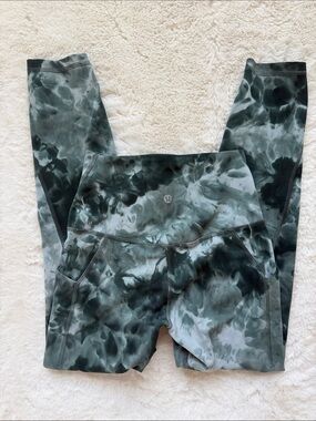 Lululemon Align High Rise Leggings Sz 4 Diamond Dye Smoked Spruce Pockets 25"